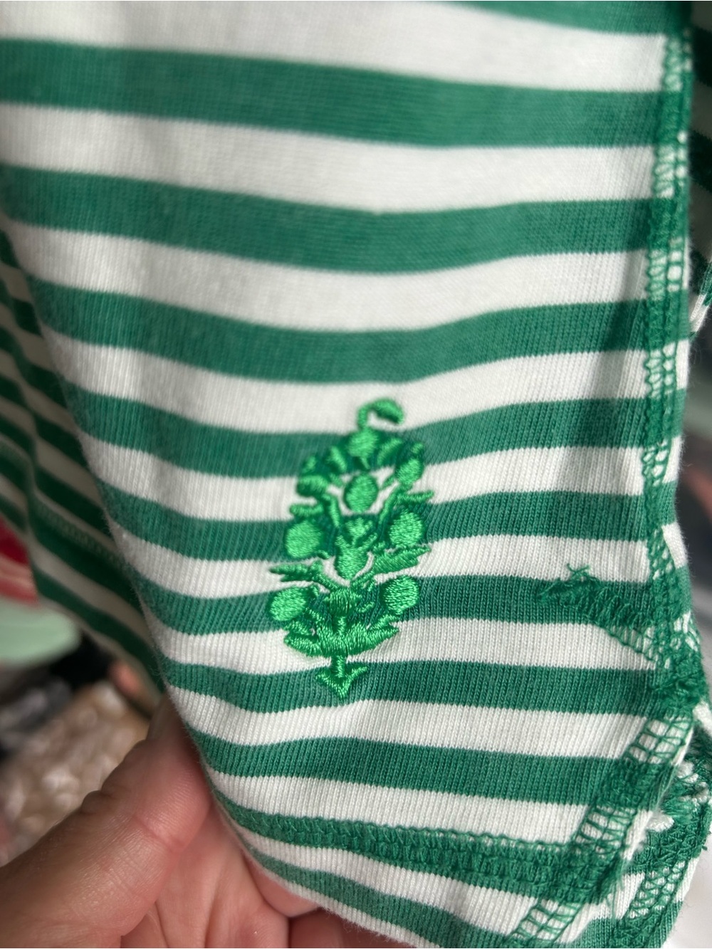 Free People Restoration Top in Sailor Stripe Green Glow - Picture 2 of 3